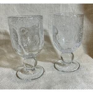 2 short SOUTHERN LIVING At Home BELLA LUNA bubble glass water goblet glasses
